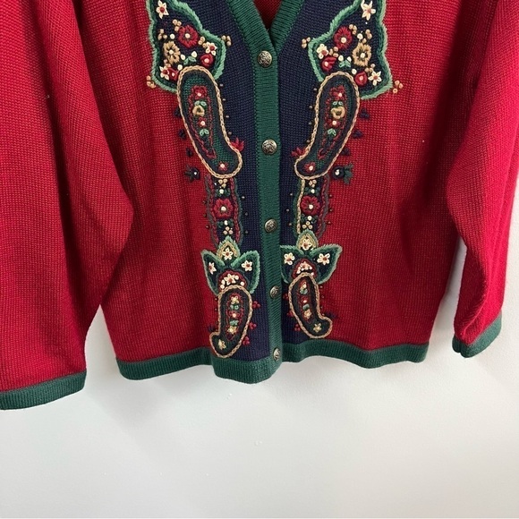 Koret Vintage Y2K Paisley Cardigan Sweater - Picture 3 of 6